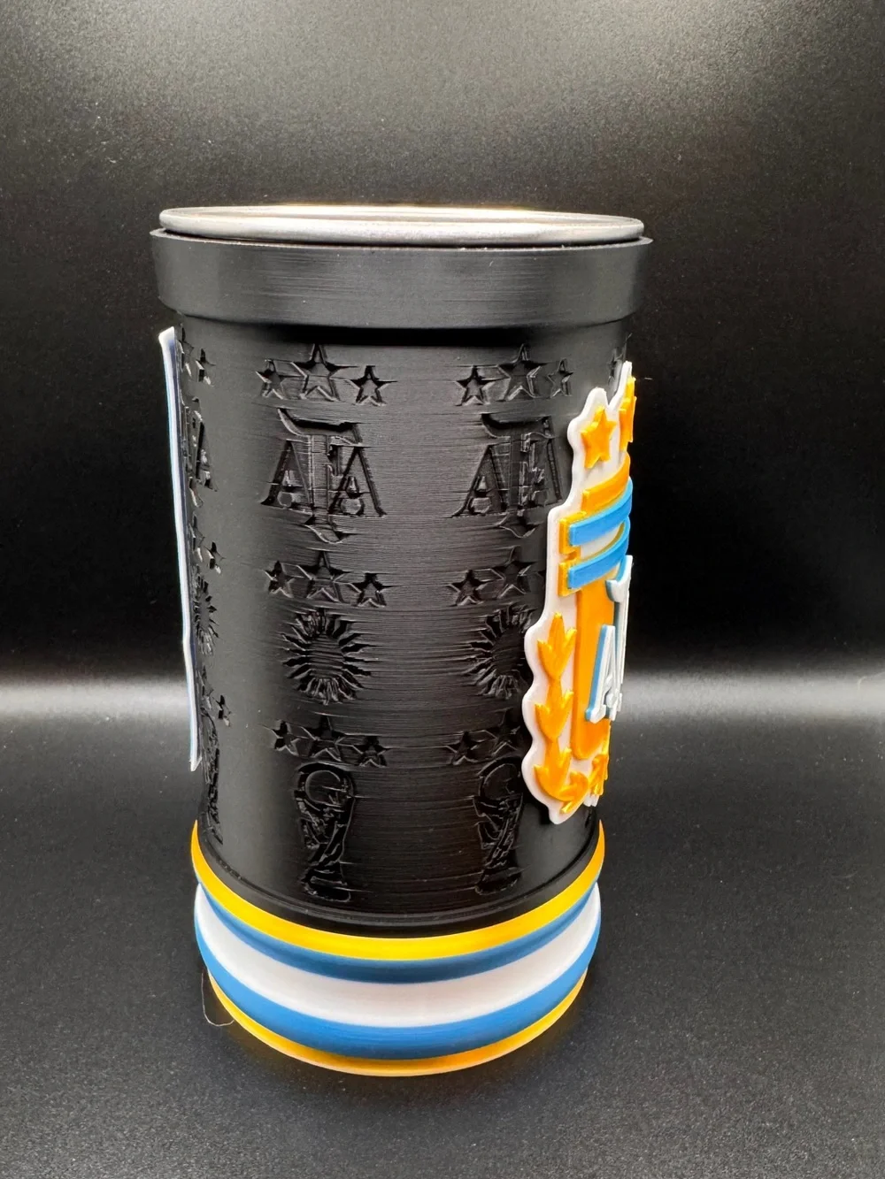 Argentina AFA Crest Travel Mug - Black with Blue, White & Gold Accents